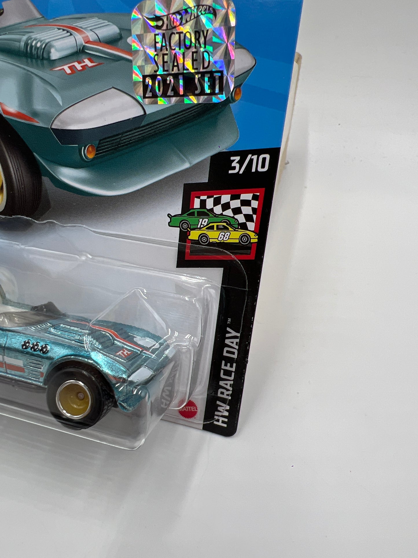 2021 Hot Wheels Factory Sealed Super Treasure Hunt #37 Corvette Grand Sport Roadster Light Blue W/Protector