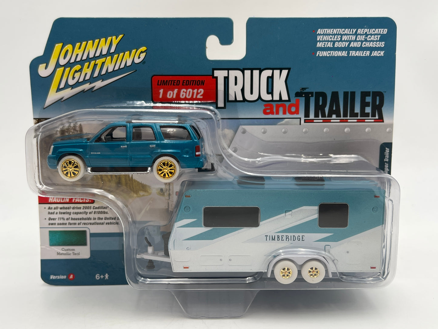 Johnny Lightning White Lightning CHASE Truck And Trailer 2005 Cadillac Escalade W/Camper