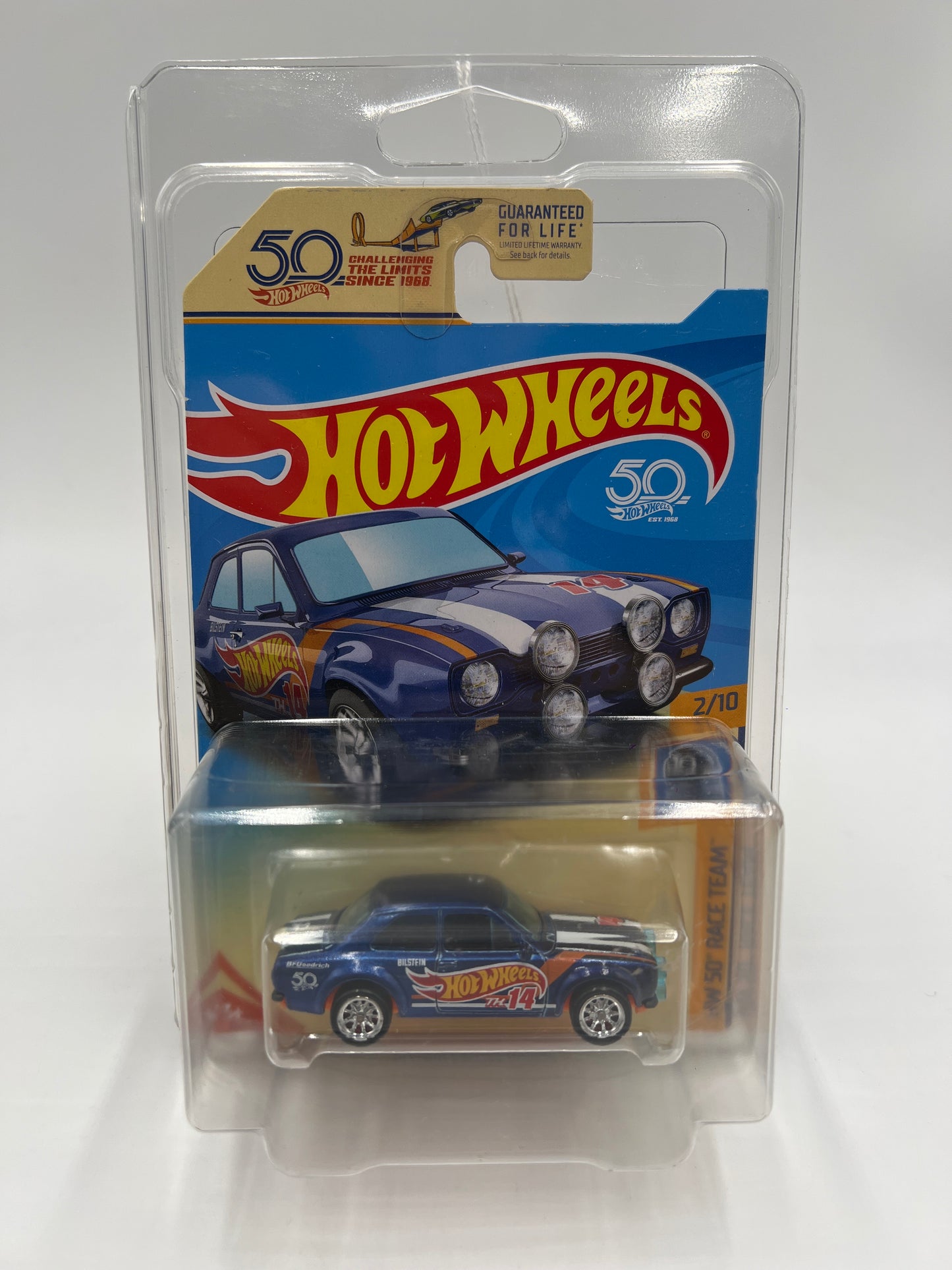 2018 Hot Wheels Super Treasure Hunt 70 Ford Escort RS1600 Blue W/Protector Card Not Perfect