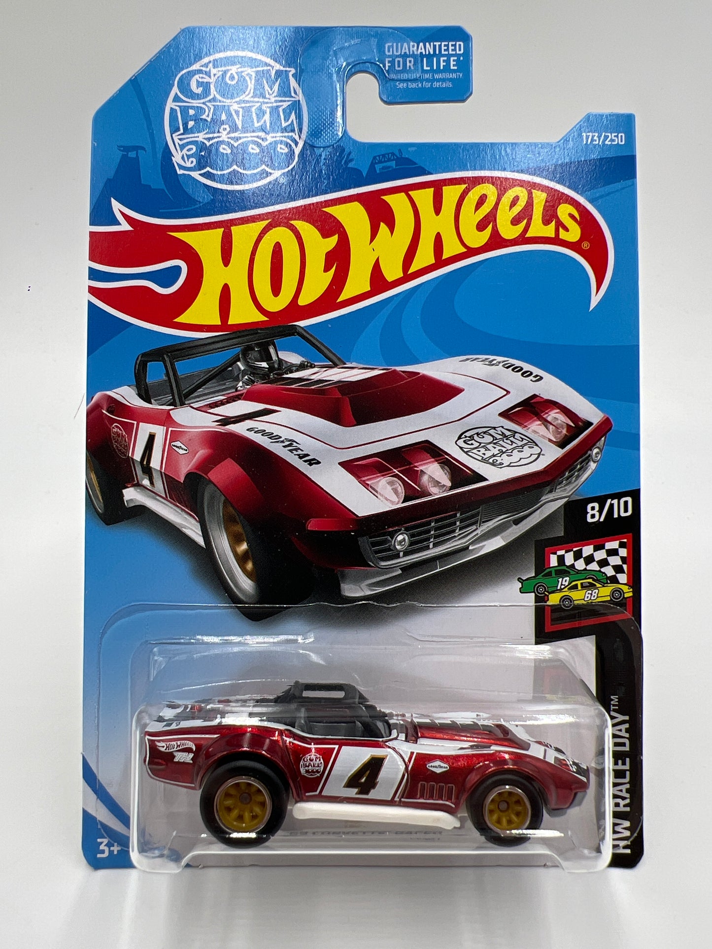 2019 Hot Wheels Super Treasure Hunt #173 69 Corvette Racer Red W/Protector
