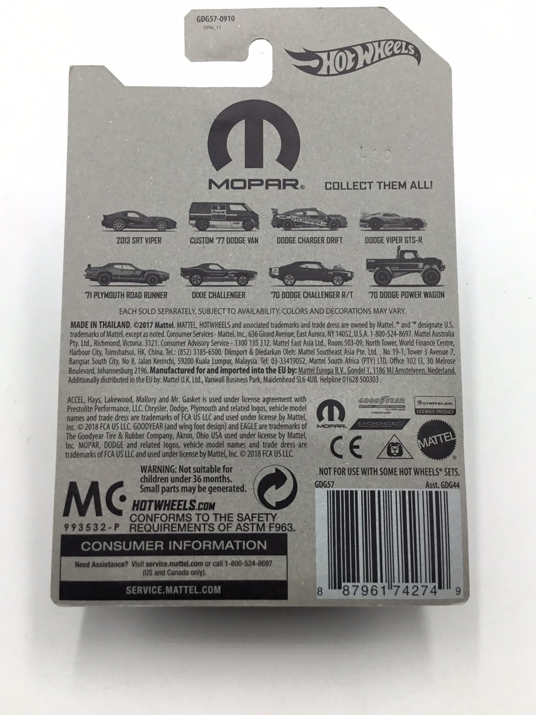 Hot wheels Mopar series 4/8 Dodge Viper GTS-R MM6