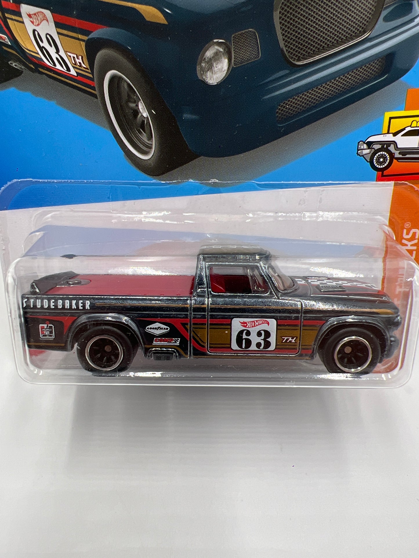 2022 Hot Wheels Super Treasure Hunt #93 63 Studebaker Champ Black W/Protector