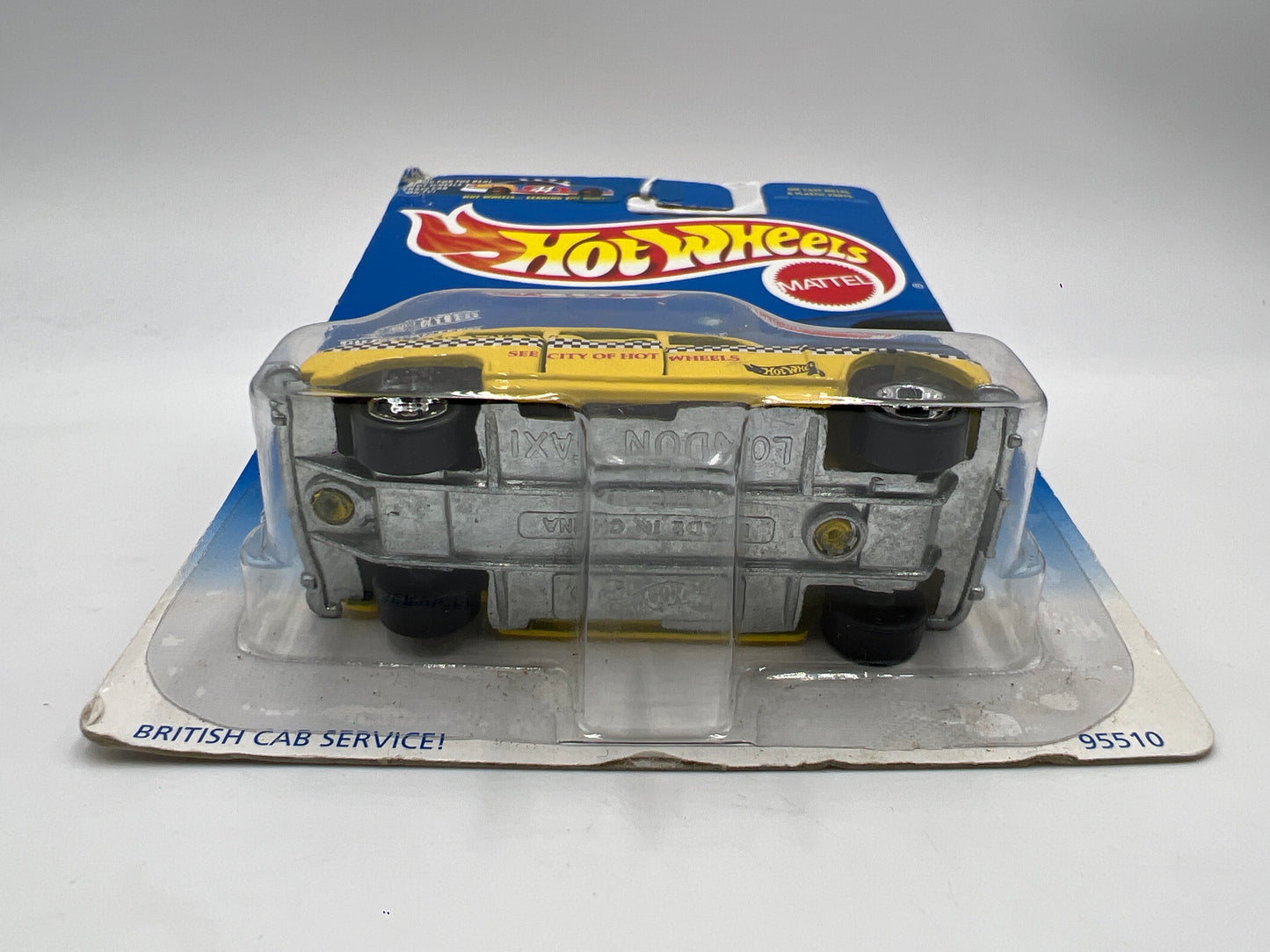 Hot Wheels Collector #619 London Taxi British Cab Service Yellow Card Not Perfect 239G