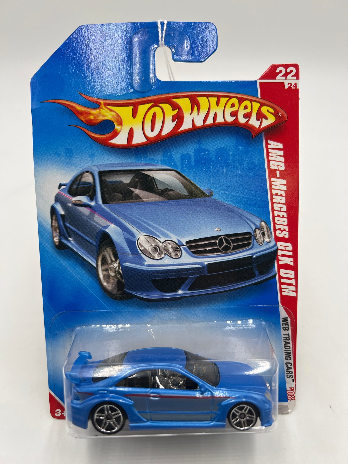 2008 Hot Wheels Web Trading Cars #98 AMG Mercedes CLK DTM Blue *Vein On Back*