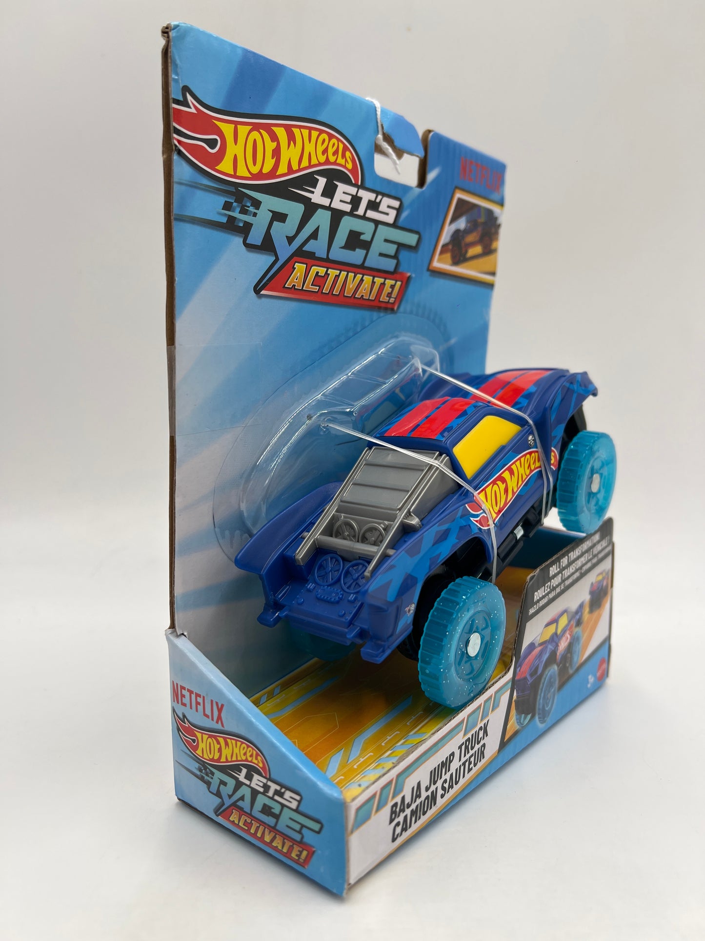 Hot Wheels 1/32 Scale Lets Race Activate Baja Jump Truck Blue