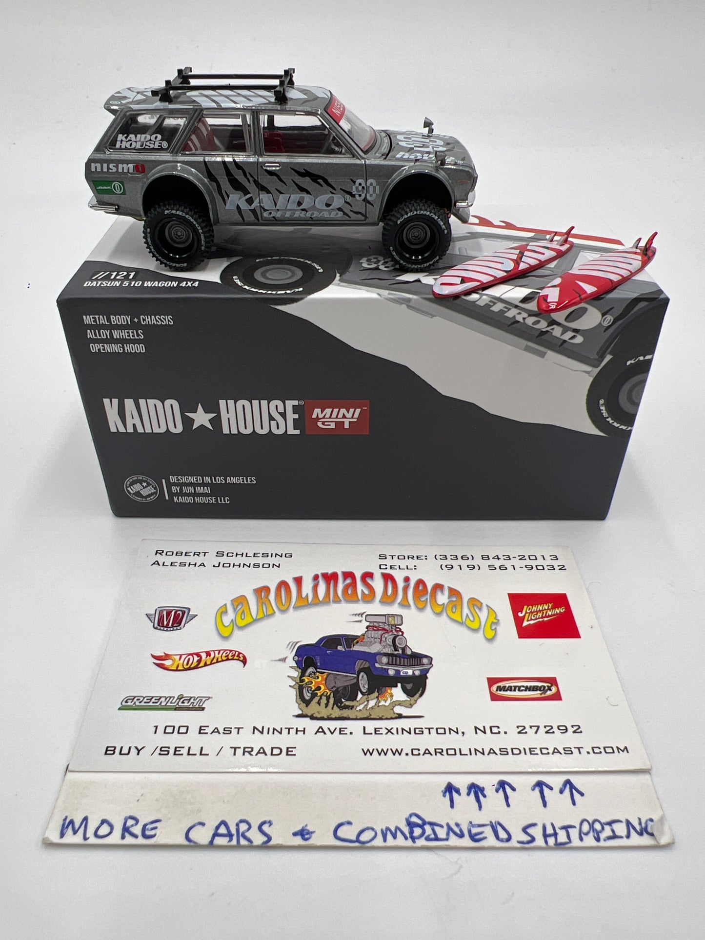Mini GT x Kaido House #121 Datsun 510 Wagon 4x4 W/Surfboards