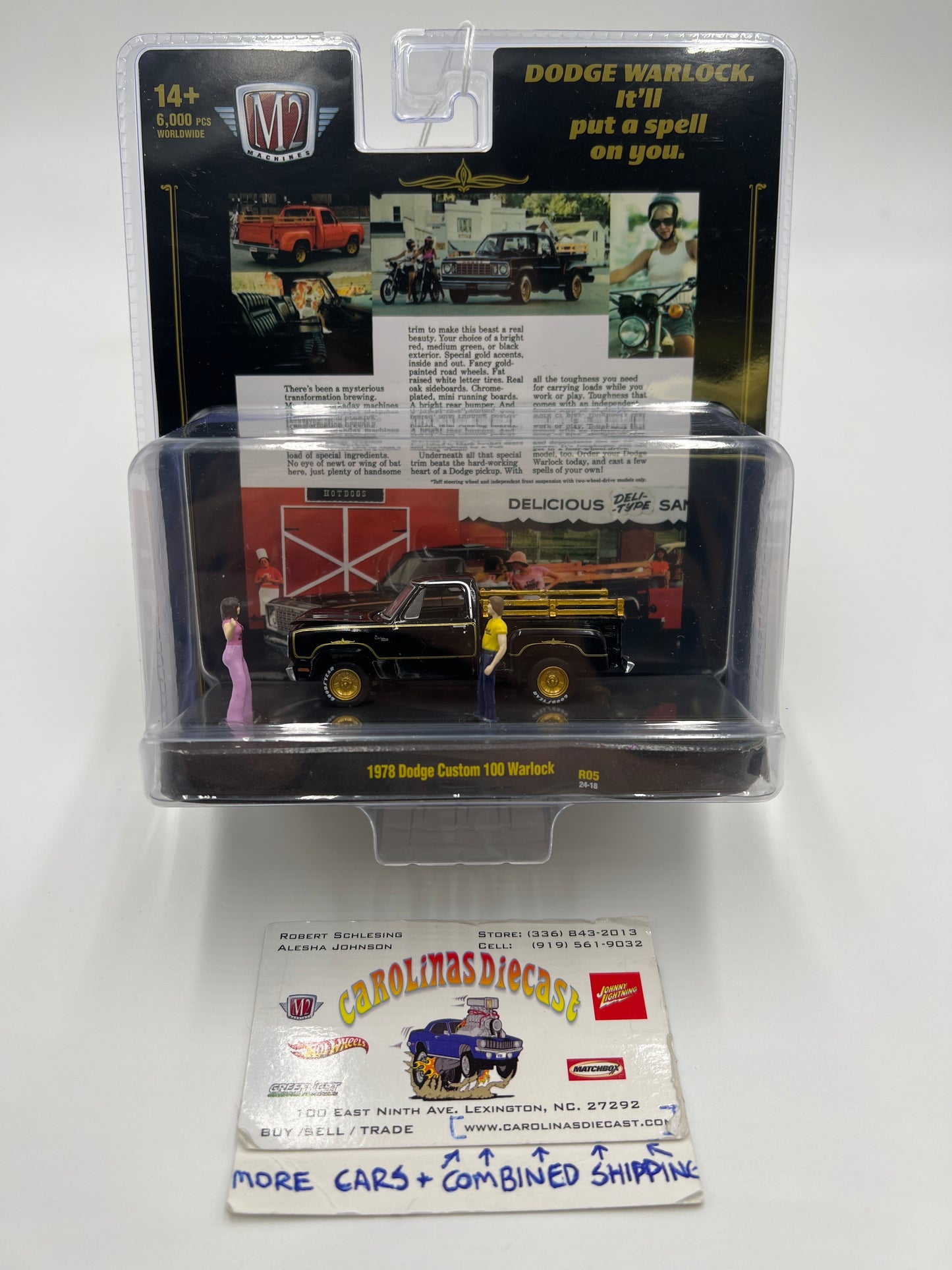 2024 M2 Machines Diorama R05 1978 Dodge Custom 100 Warlock Black 199E