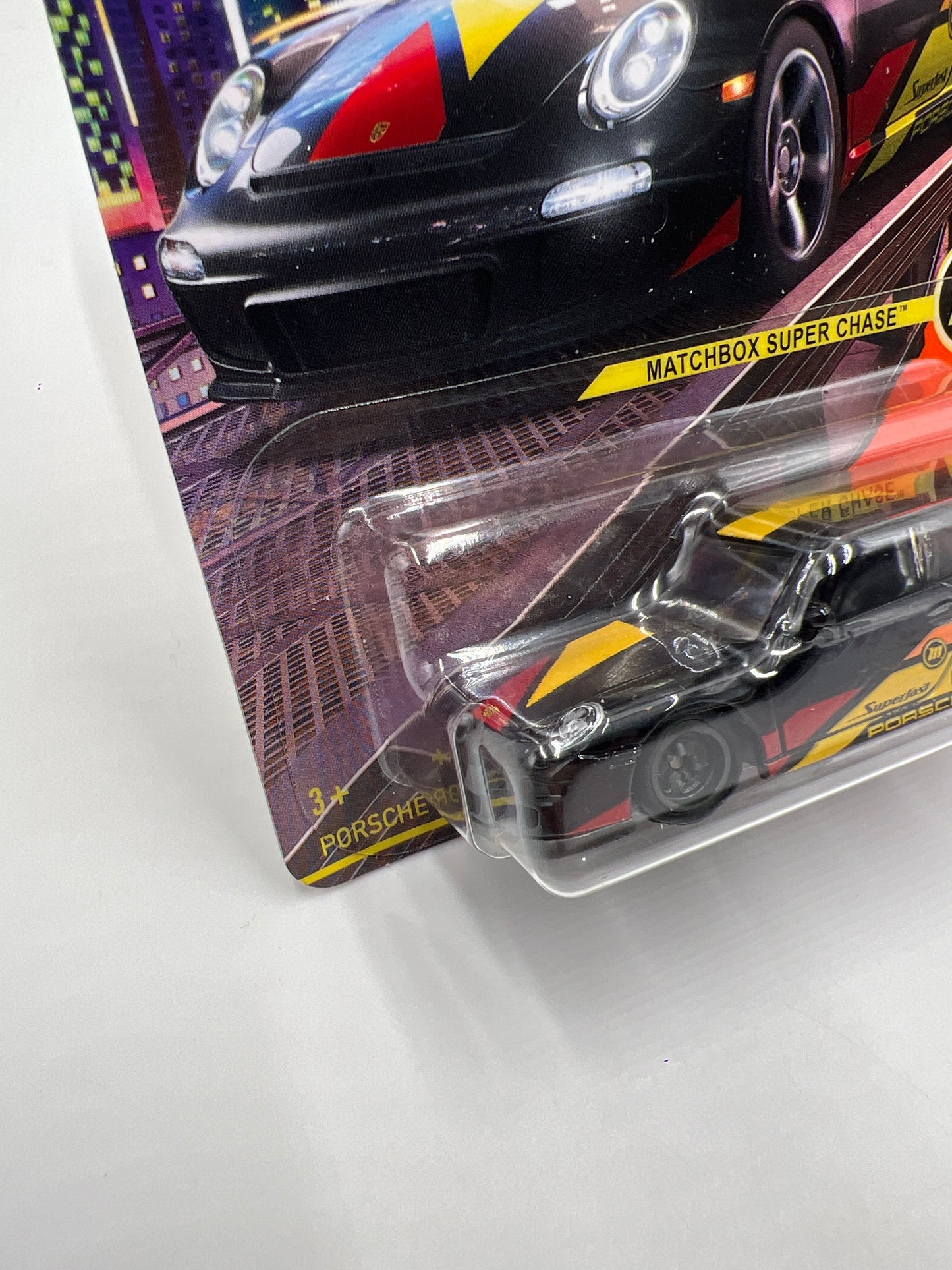 Matchbox Super Chase Porsche 911 GT3 Black W/Protector