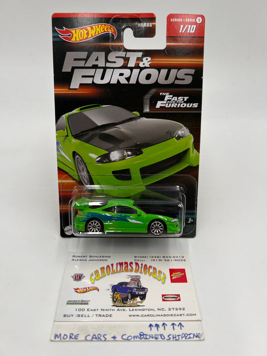Hot Wheels Fast & Furious Series 1 #1 95 Misubishi Eclipse Green W/Protector