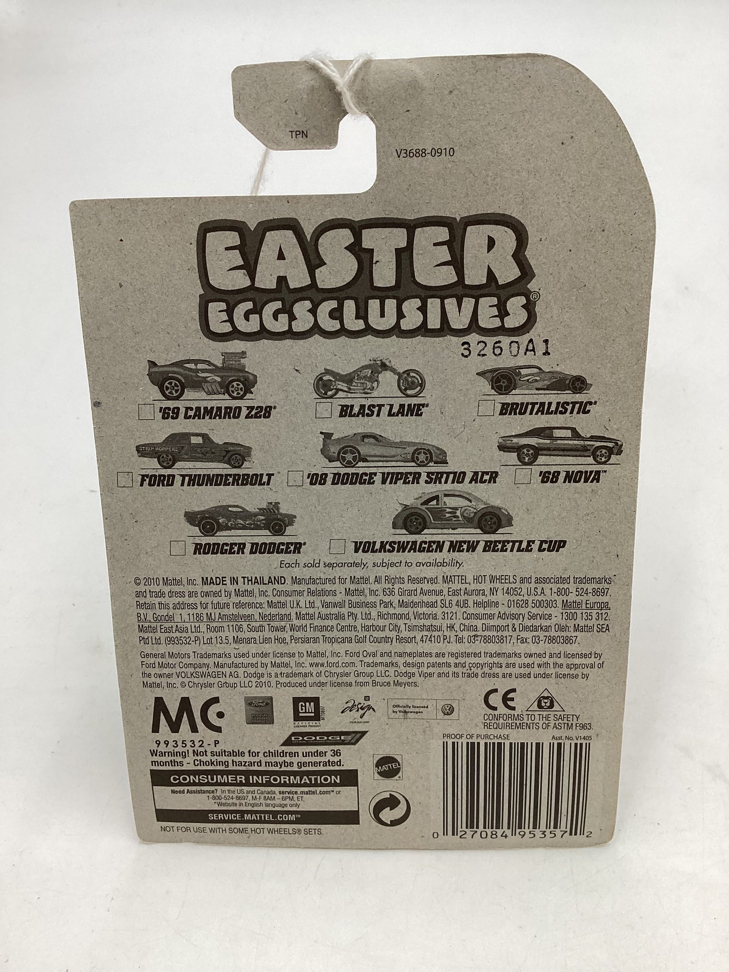 2010 Hot Wheels Easter Eggclusive Volkswagen New Beetle Cup 157H