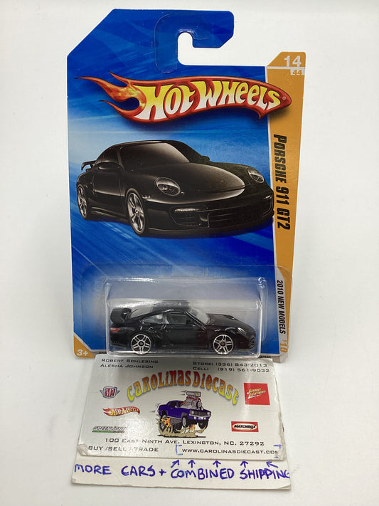 2010 Hot Wheels #014 Porsche 911 GT2 Black with protector