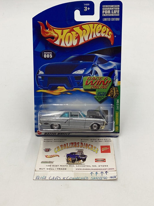 2002 Hot Wheels Treasure Hunt #5 Ford Thunderbolt rubber tires with protector 68A
