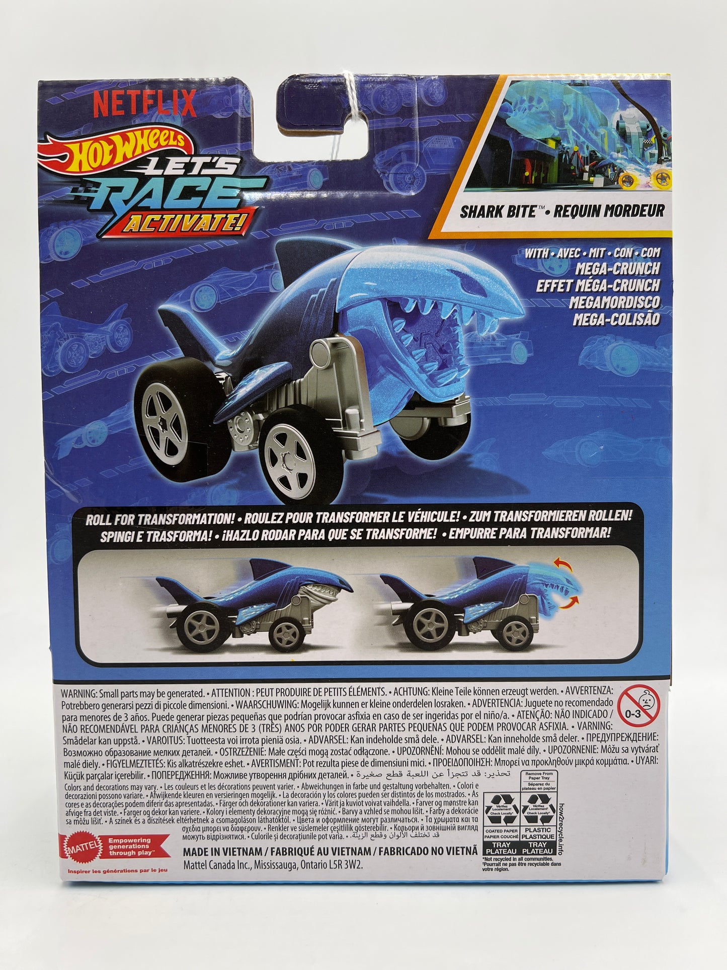 Hot Wheels 1/32 Scale Lets Race Activate Shark Bite Blue