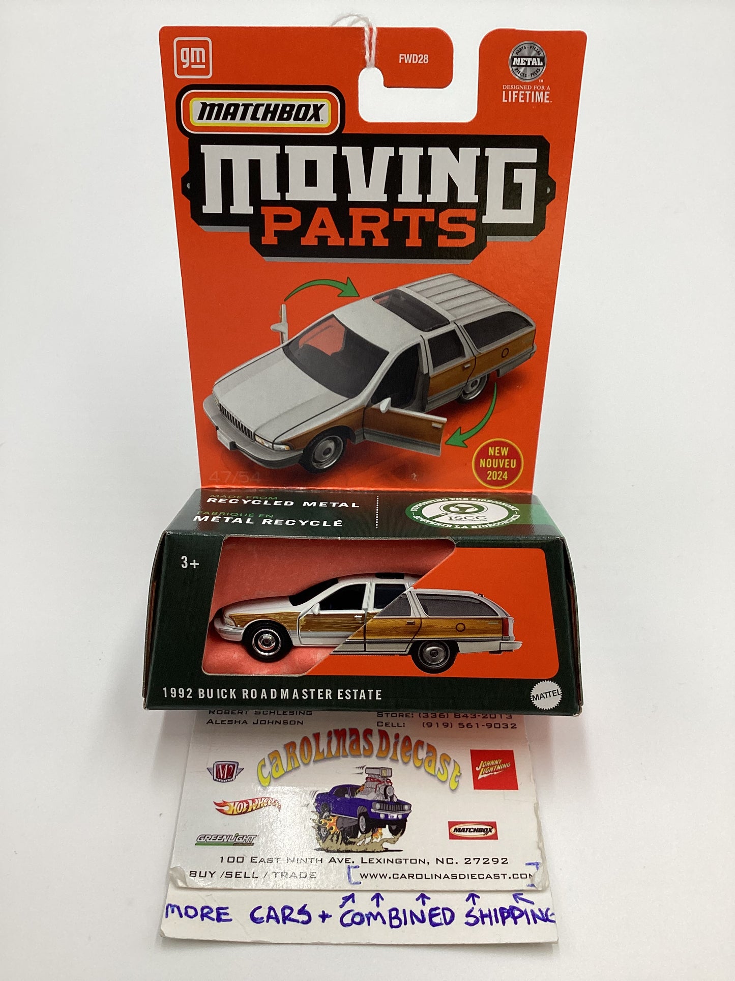 2024 Matchbox Moving Parts #47 1992 Buick Roadmaster Estate White 169D