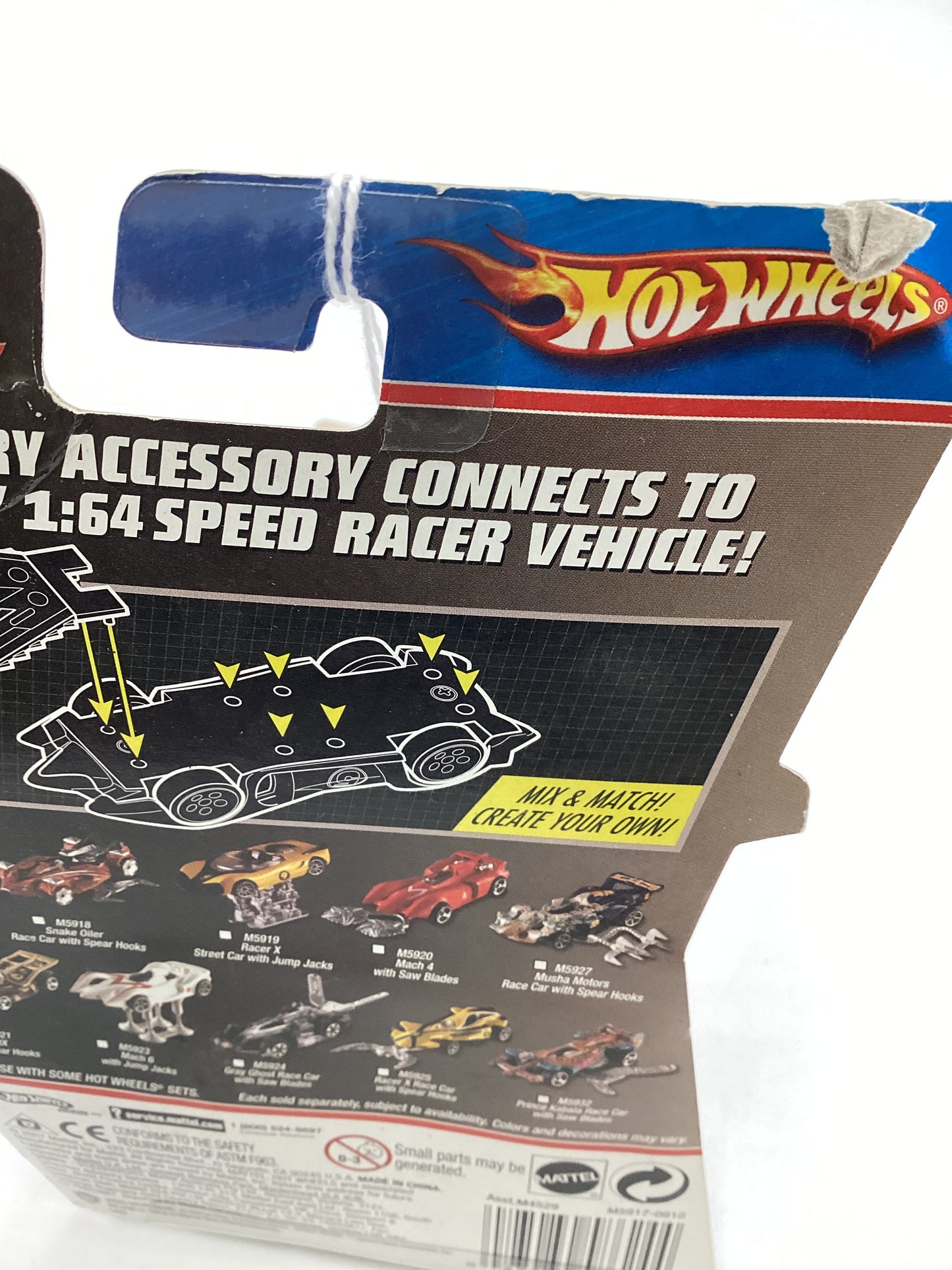 2007 Hot Wheels Speed Racer White Mach 5 (BAD CARD)