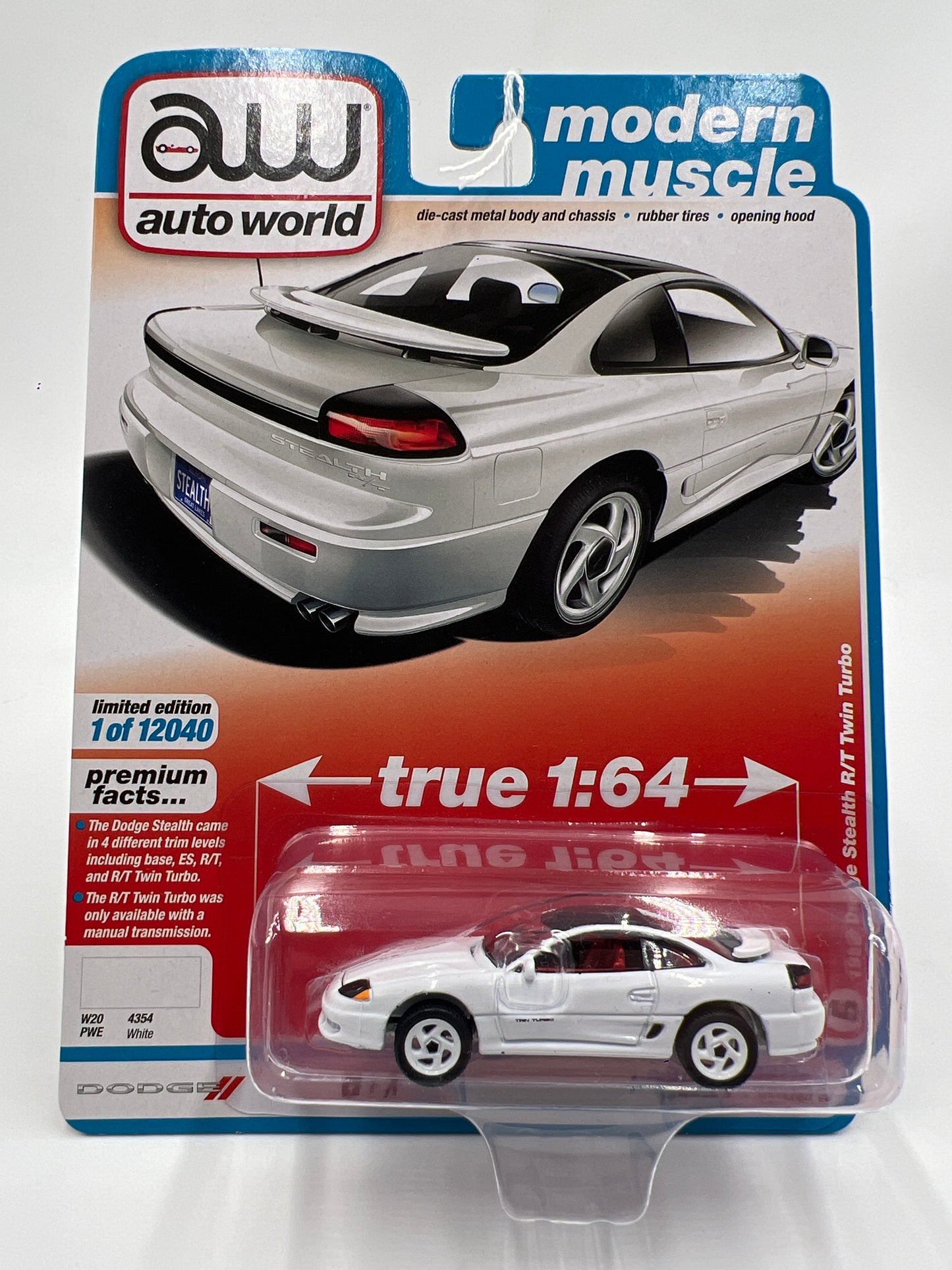 Auto World Modern Muscle Release 1 Version A 1992 Dodge Stealth R/T Twin Turbo White 184B