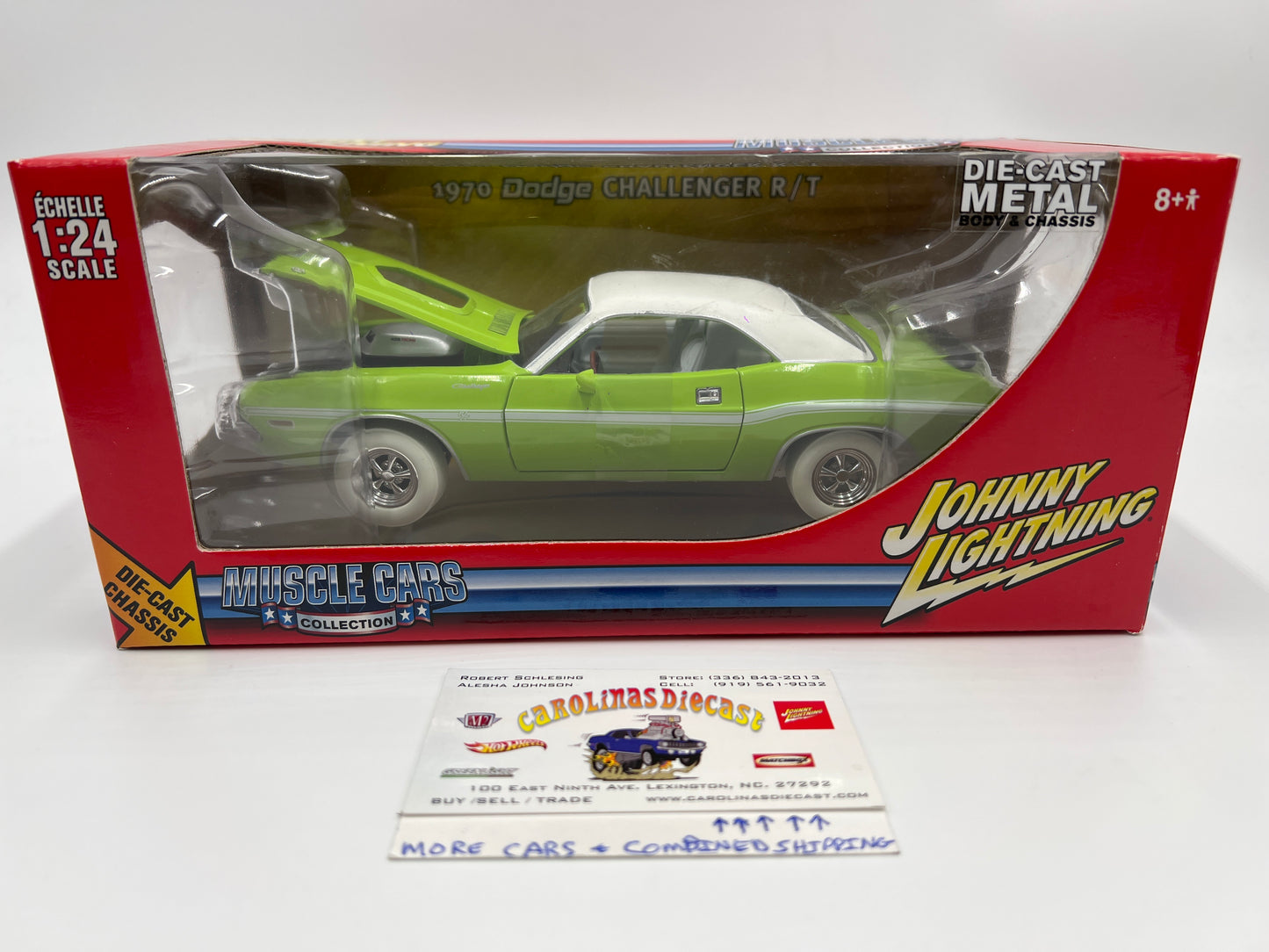 Johnny Lightning 1:24 Scale White Lightning Chase 1970 Dodge Challenger R/T Green VHTF