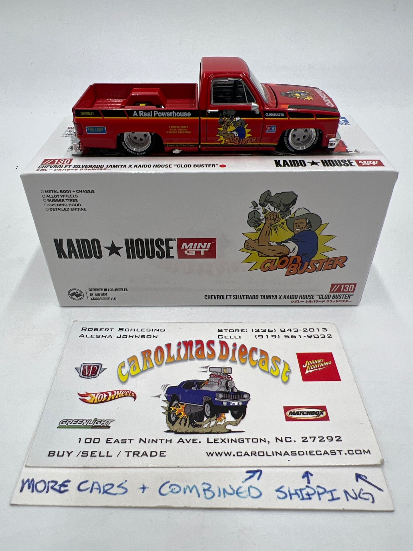 Mini GT x Kaido House #130 Chevrolet Silverado Tamiya x Kaido House Clod Buster Orange