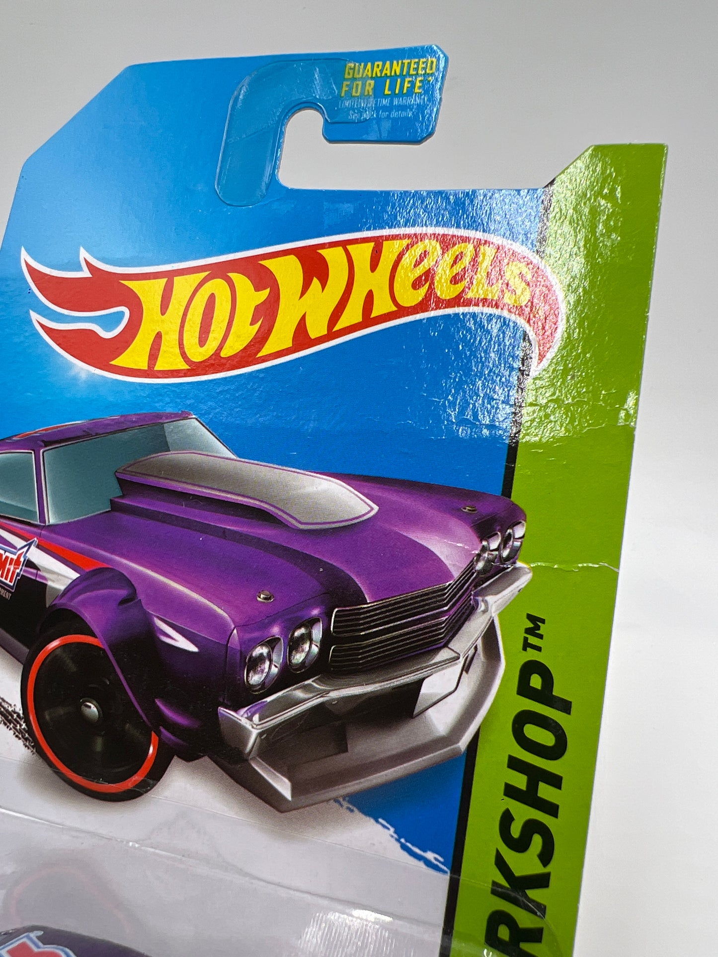 2014 Hot Wheels Super Treasure Hunt #243 70 Chevy Chevelle Purple Summit W/Protector Bad Card