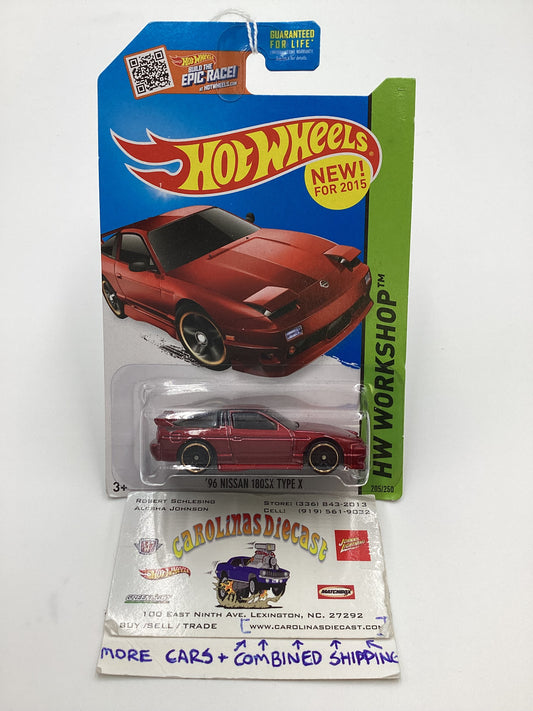 2015 Hot Wheels #205 96 Nissan 180SX Type X Red 80A