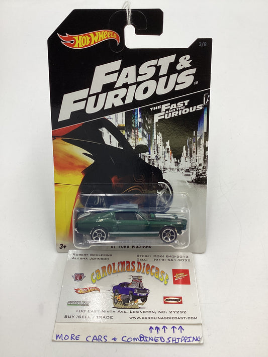 Hot Wheels Fast and Furious #3 67 Ford Mustang Green Walmart Exclusive