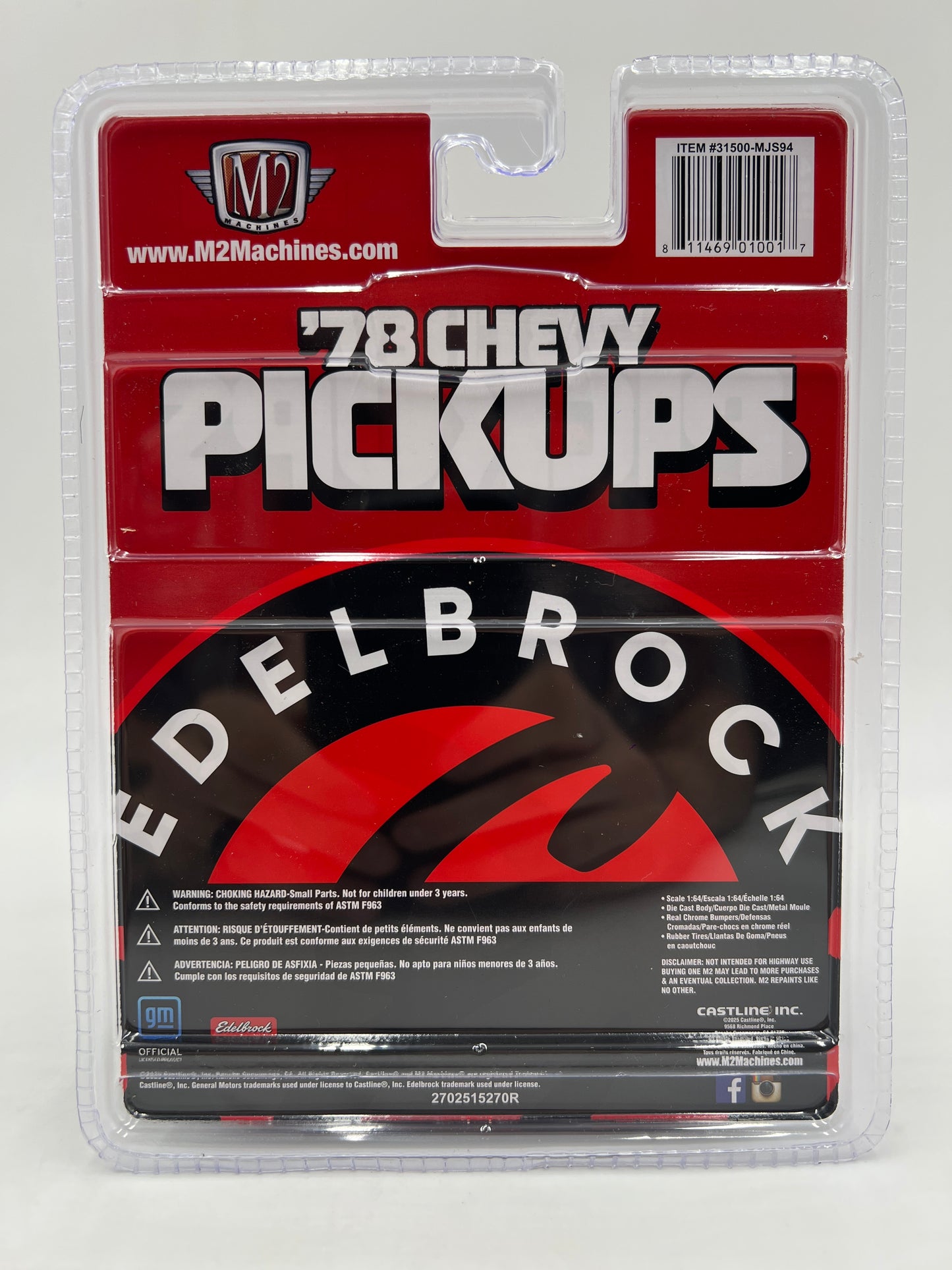 M2 Machines MiJo Exclusives 1978 Chevrolet Cheyenne Super 10 Red Edelbrock MJS94