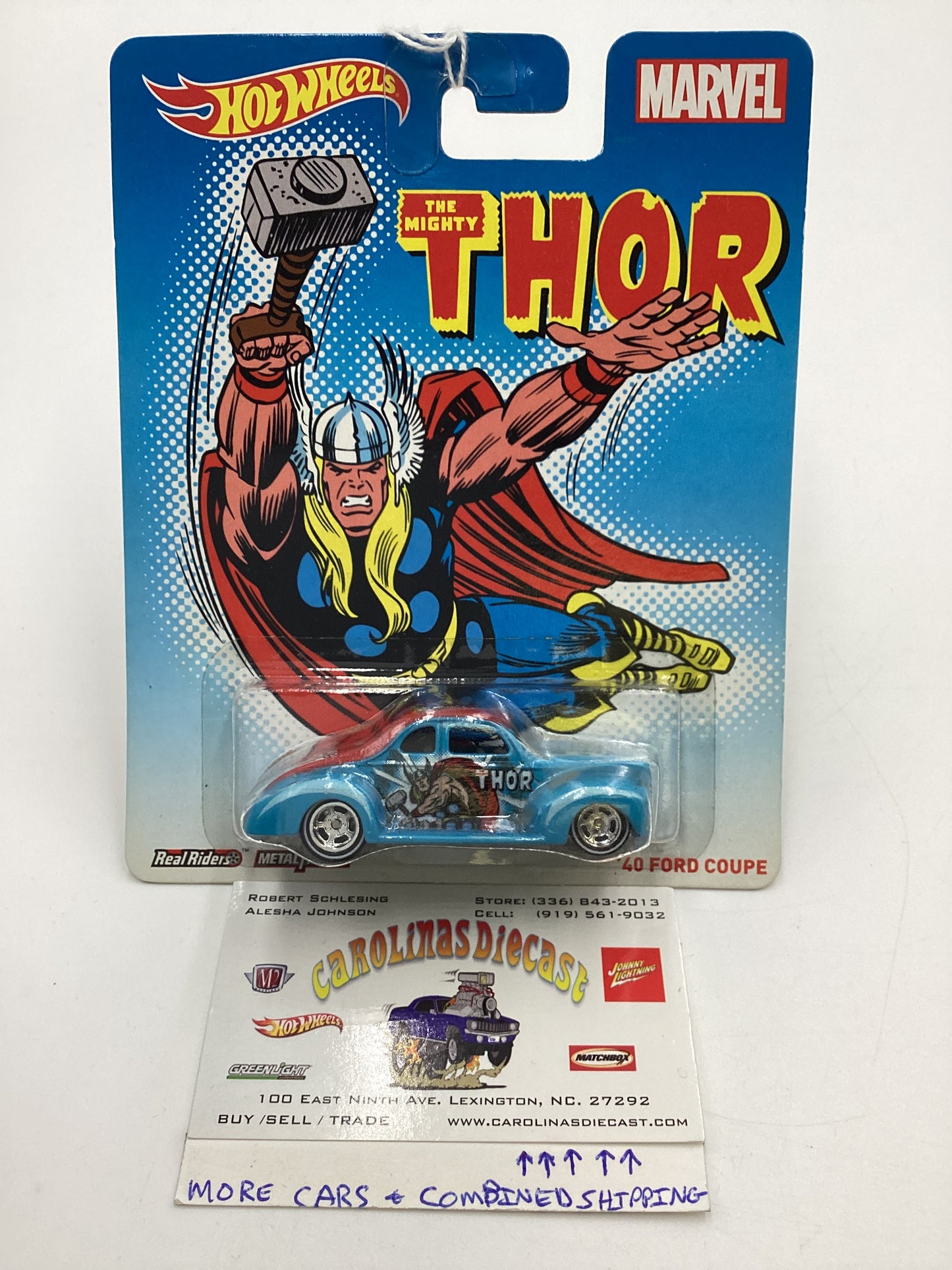 Hot wheels Pop Culture Marvel The Mighty Thor 40 Ford Coupe Light Blue 268A