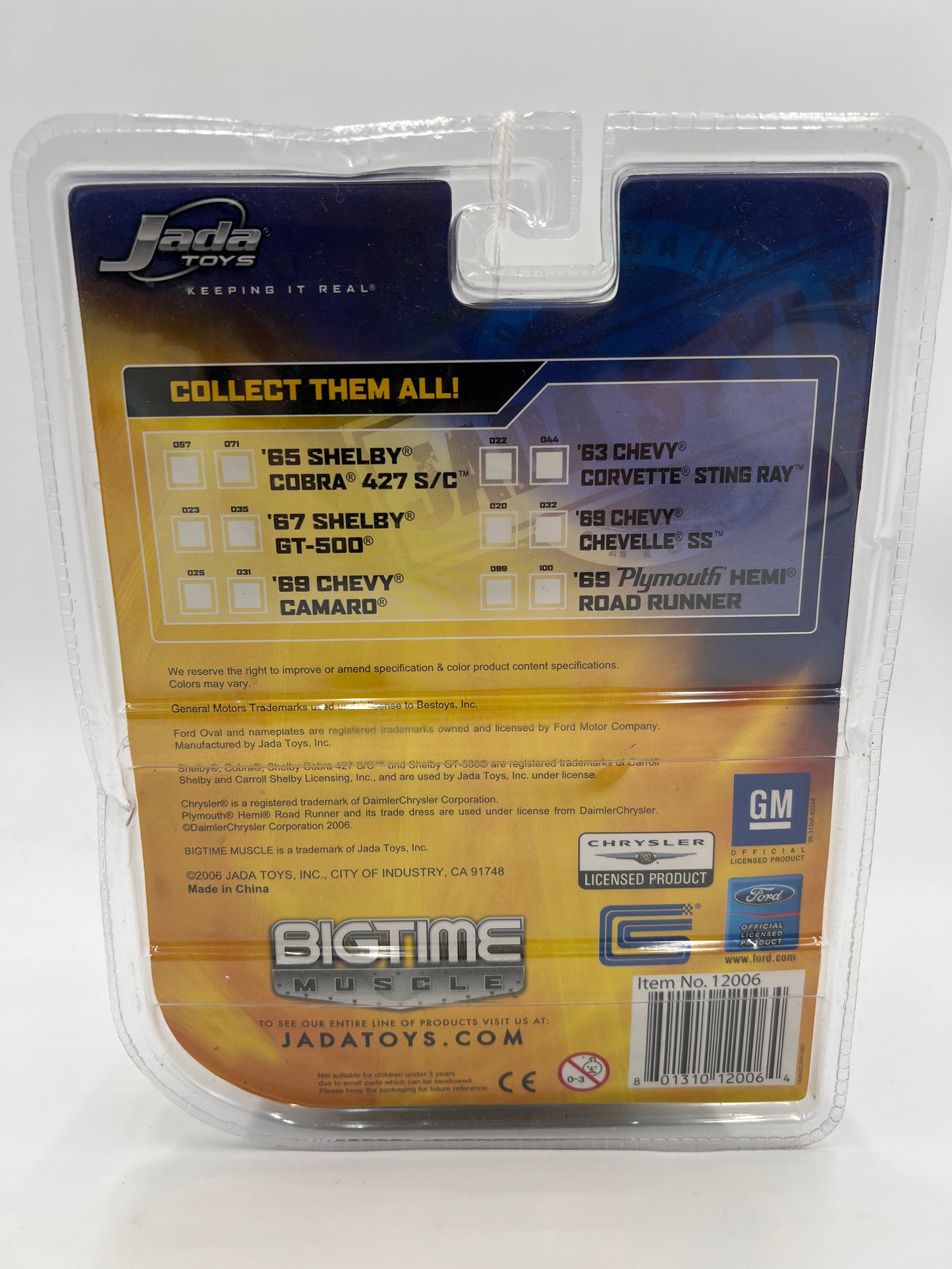 Jada Dub City Big Time Muscle #44 63 Chevy Corvette Sting Ray Police Dented Blister 184H