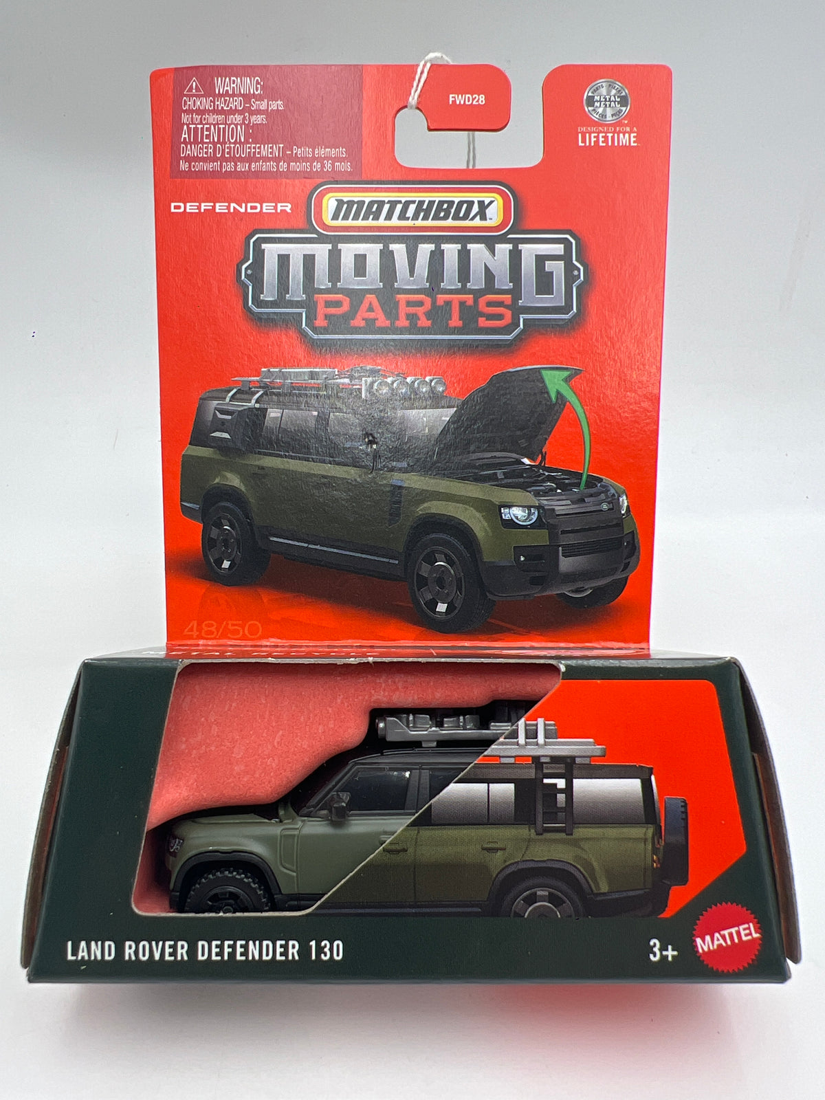 2026 Matchbox Moving Parts #48 Land Rover Defender 130 Matte Green 217B