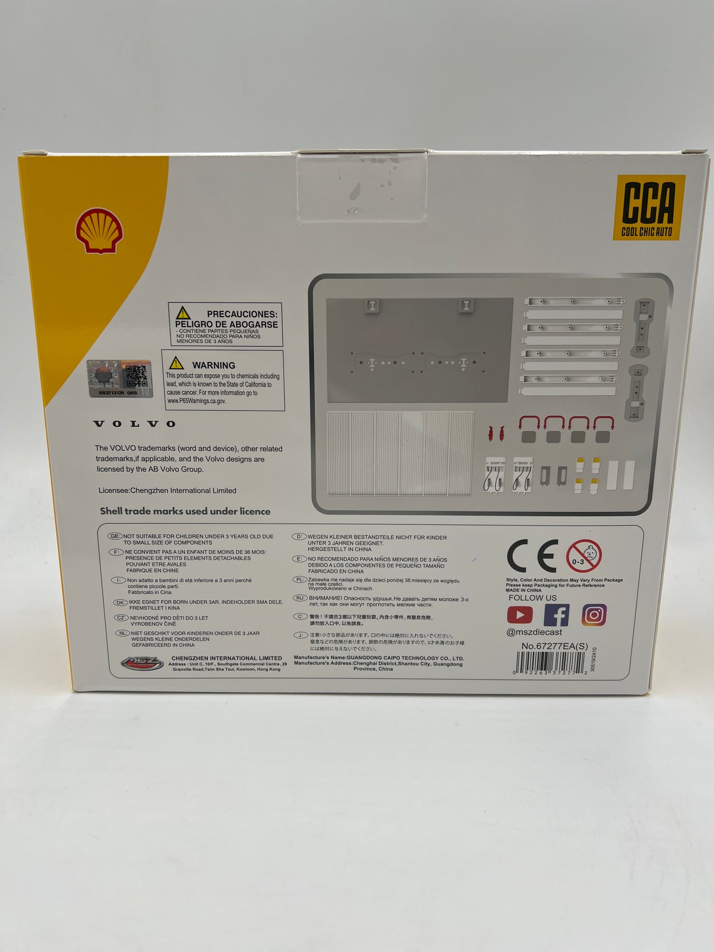 CCA 1/64 Diorama Assembly Playset Shell Gas Station W/Volvo Trucks