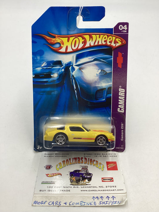 2007 Hot Wheels #044 Yellow Camaro Z28 3B