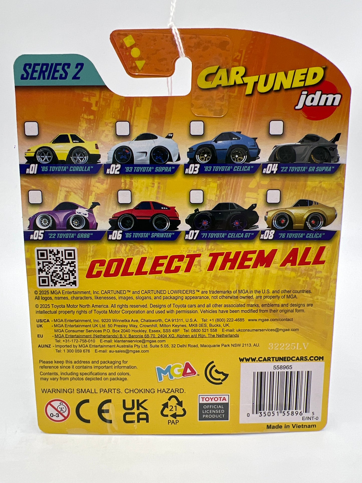 2025 MGA Car Tuned JDM Series 2 #7 71 Toyota Celica GT Black 178P