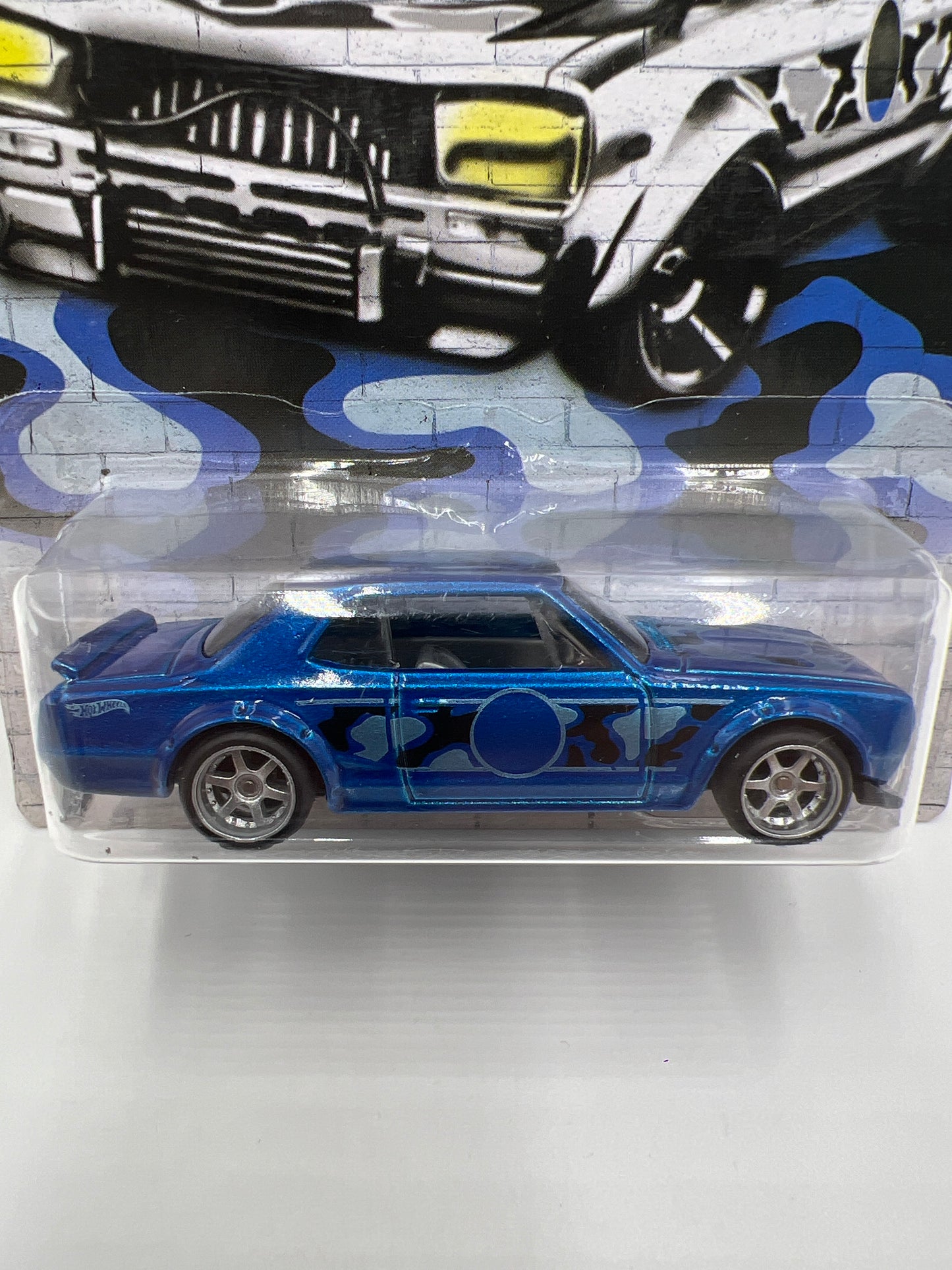 Hot Wheels Nissan Skyline H/T 2000GT-X Blue Wheel Swap Custom On Card W/Protector SR