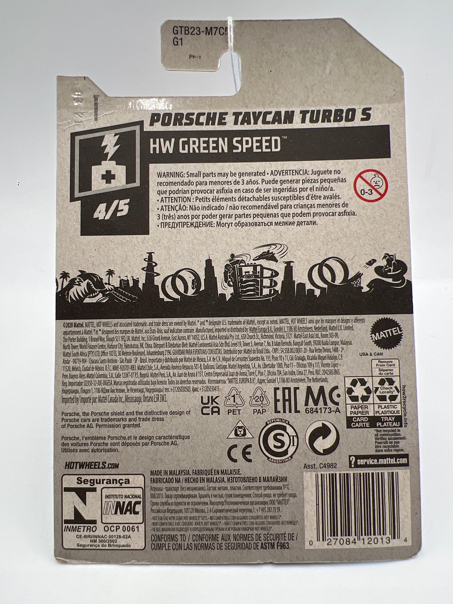 2022 Hot Wheels Green Speed #208 Porsche Taycan Turbo S Red 99A