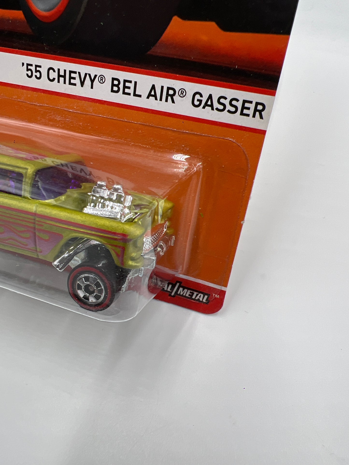 Hot Wheels Heritage Redline #5 55 Chevy Bel Air Gasser Green W/Protector