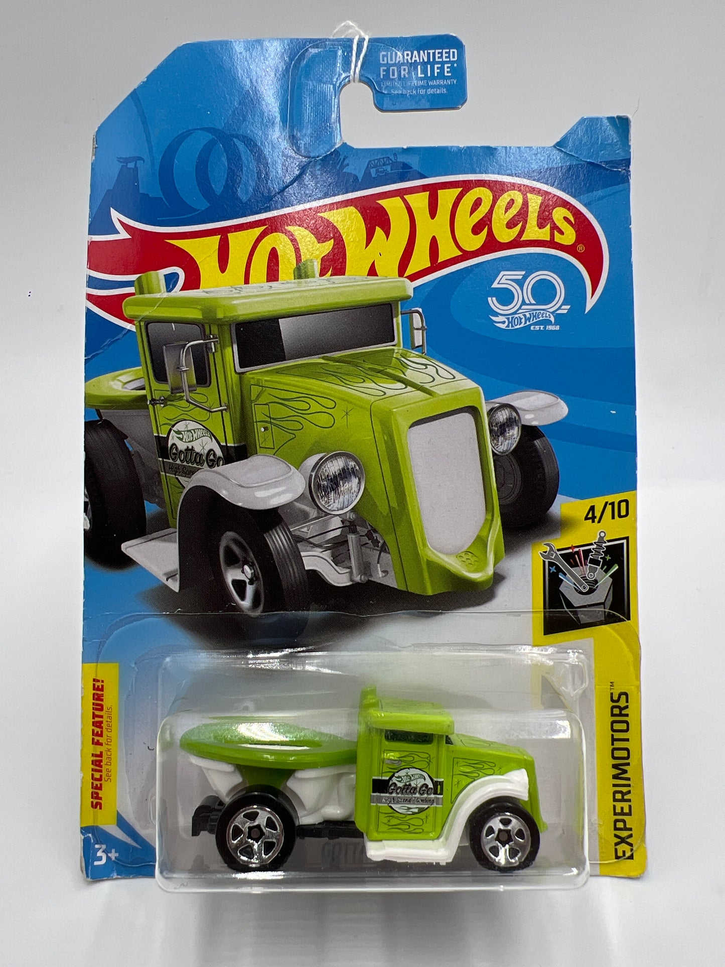 2018 Hot Wheels Experimotors Kroger Exclusive Gotta Go Green Bad Card 238H