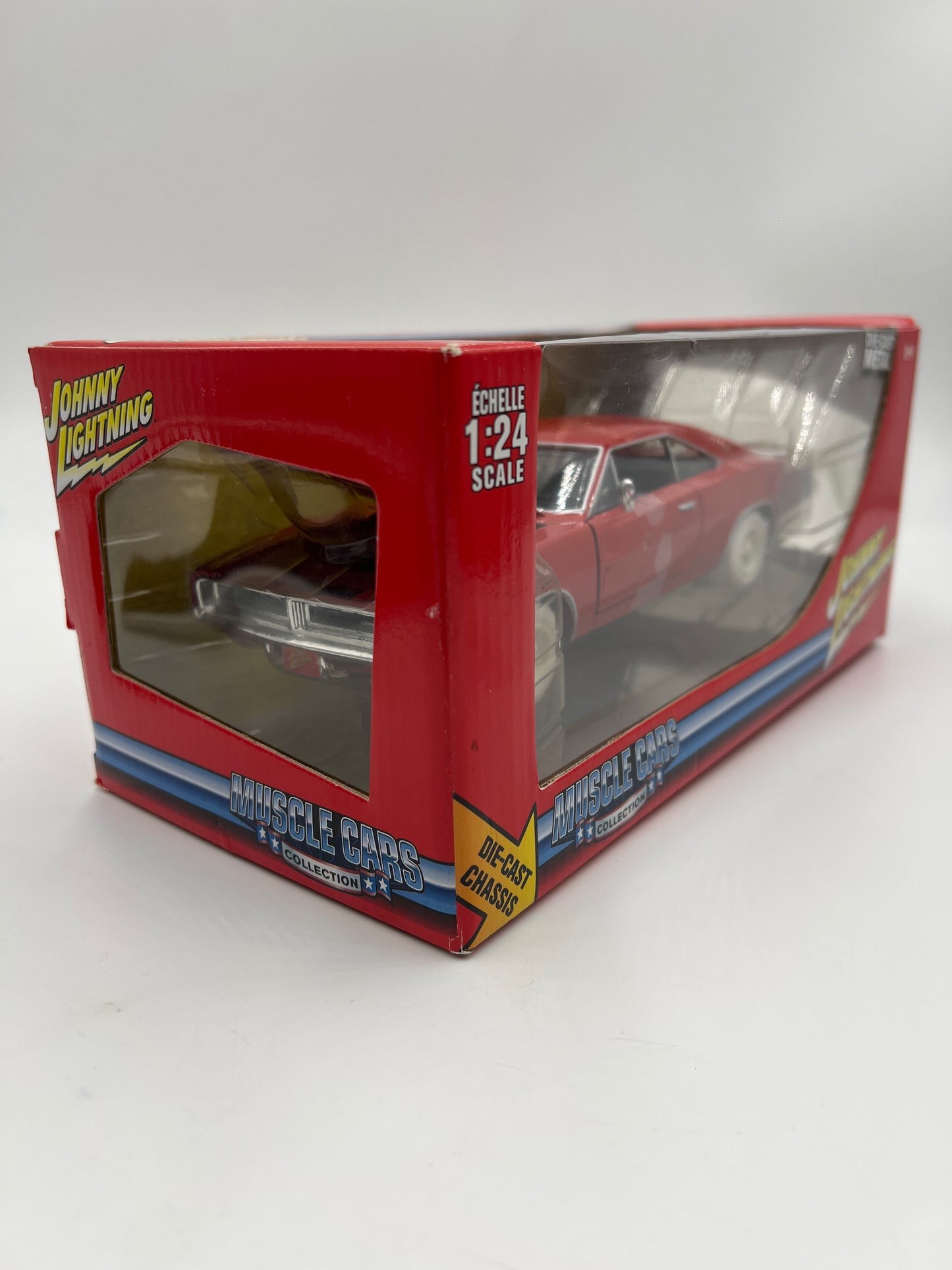 Johnny Lightning 1:24 Scale White Lightning Chase Muscle Cars 1969 Dodge Charger R/T Red VHTF