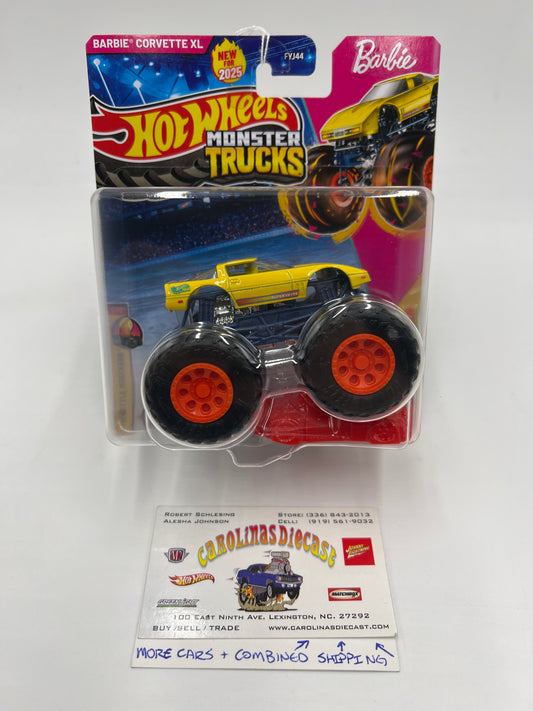 2025 Hot Wheels Monster Trucks Barbie Corvette XL Yellow 124A