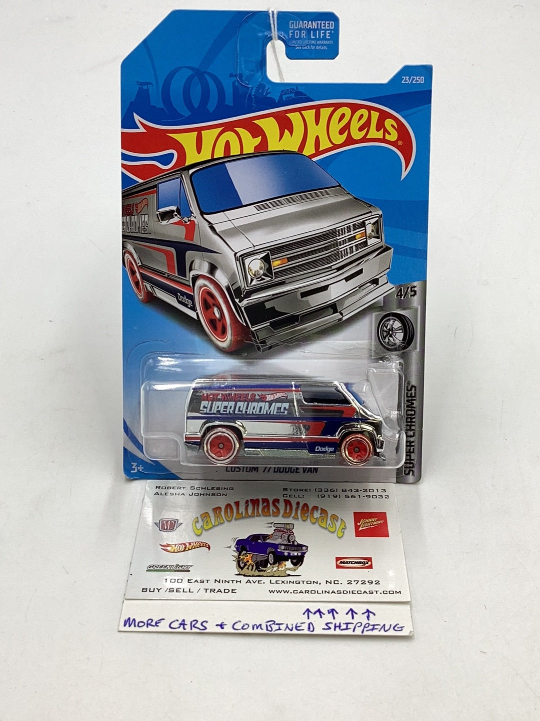 2019 Hot wheels #23 Custom 77 Dodge Van chrome 43E