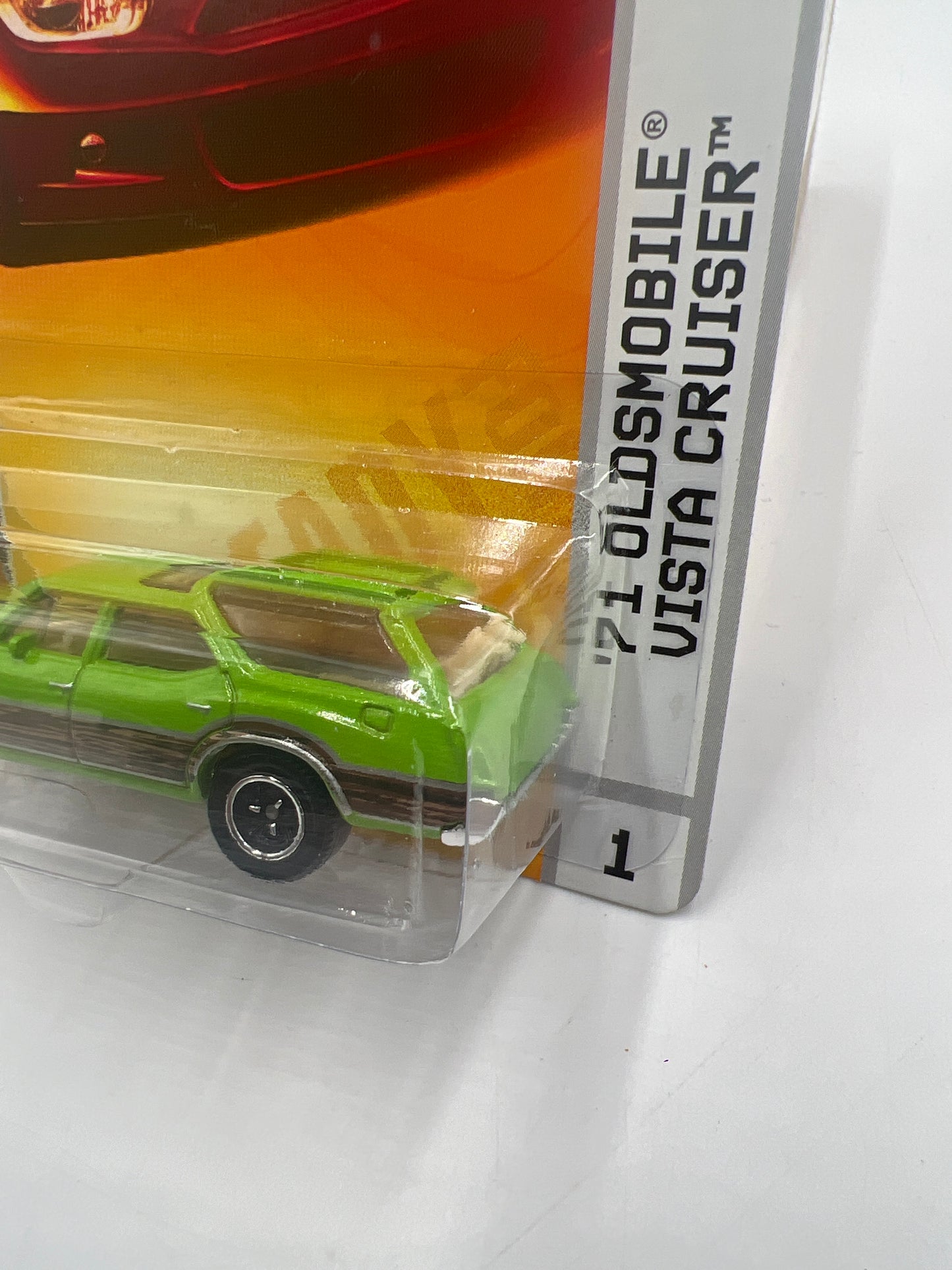 2009 Matchbox #1 Heritage Classics 71 Oldsmobile Vista Cruiser Lime Green #1 (Backwards J Hook) 50i