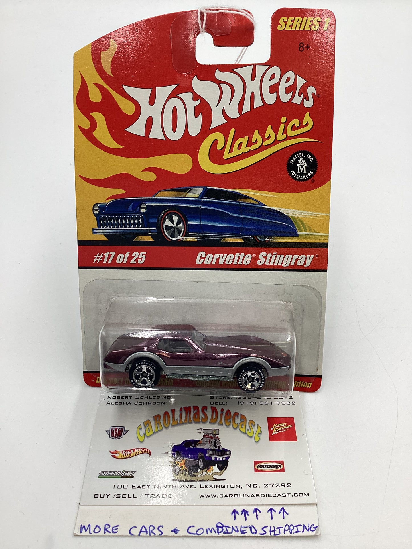 Hot Wheels Classics Series 1 #17 Corvette Stingray Purple