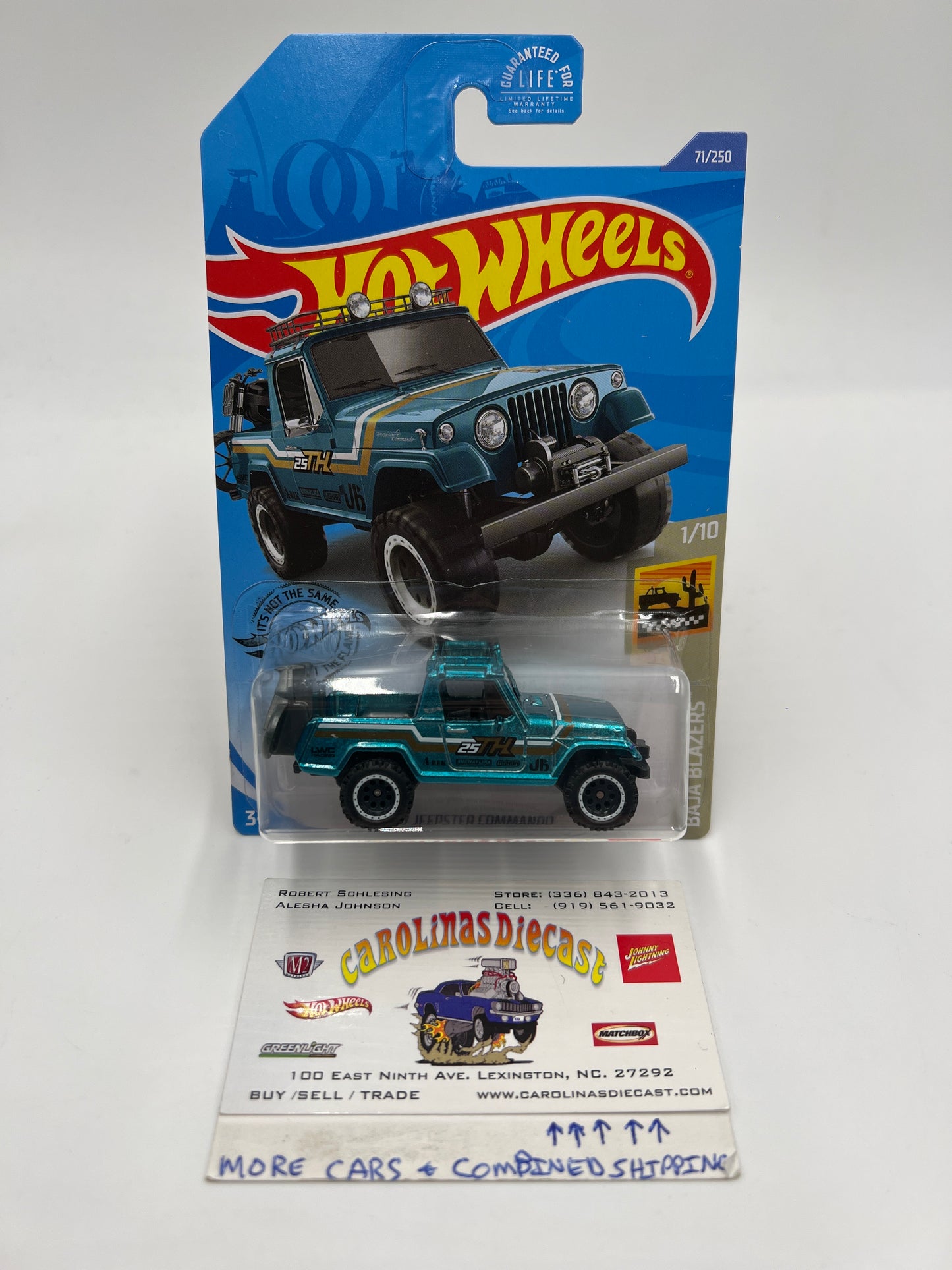 2020 Hot Wheels Super Treasure hunt #71 67 Jeepster Commando Blue W/Protector