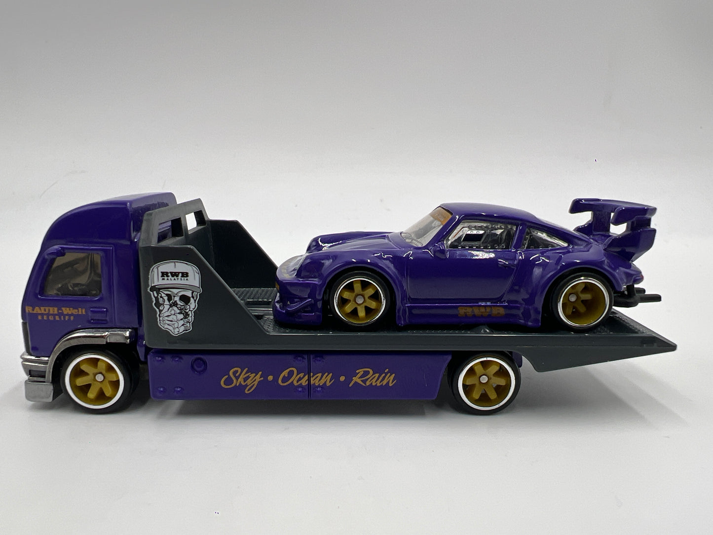 Hot Wheels 1/64 Premium Team Transport RWB Porsche 930 & Aero Lit Purple Loose