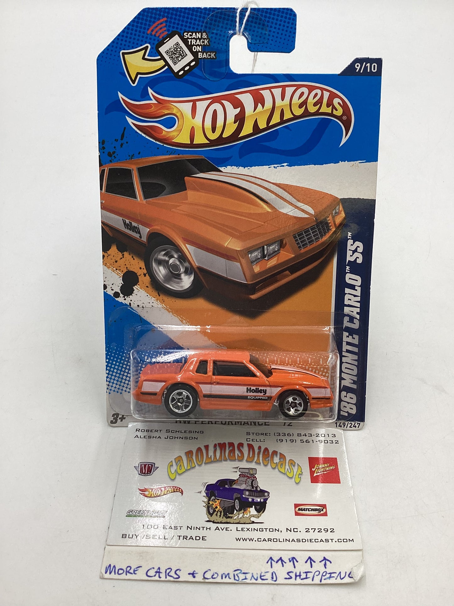 2012 Hot Wheels HW Performance #149 86 Monte Carlo SS Orange 14B