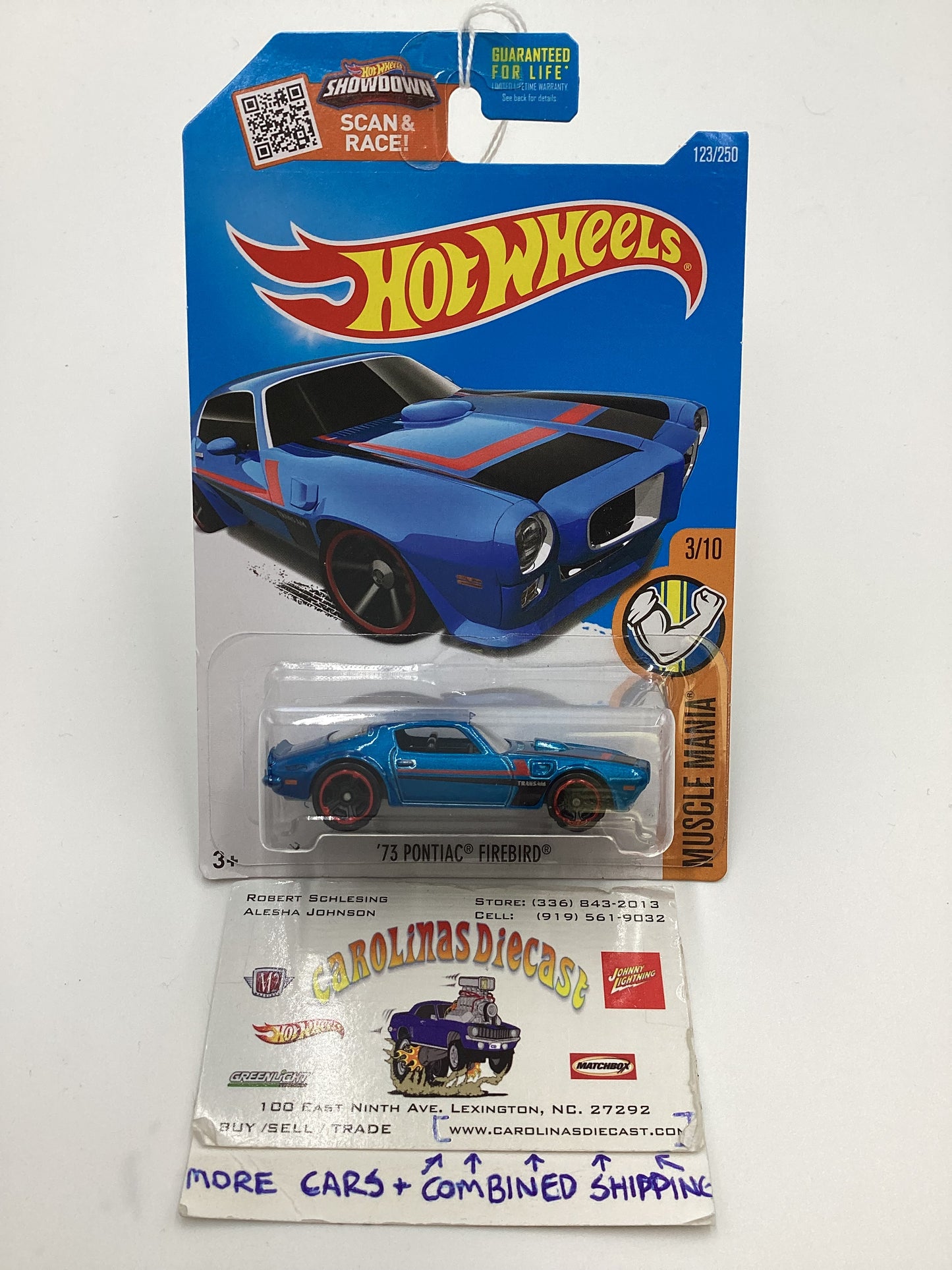 2016 Hot Wheels #123 73 Pontiac Firebird Blue 47F