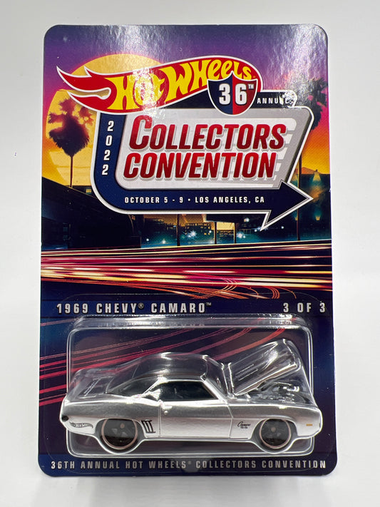 2022 Hot Wheels 36th Annual Collectors Convention LA 3576/4000 1969 Chevy Camaro Silver W/Protector