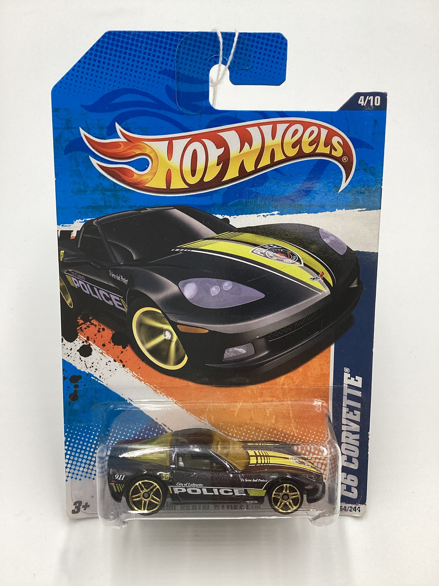 2011 Hot Wheels #164 C6 Corvette Police Black 14E