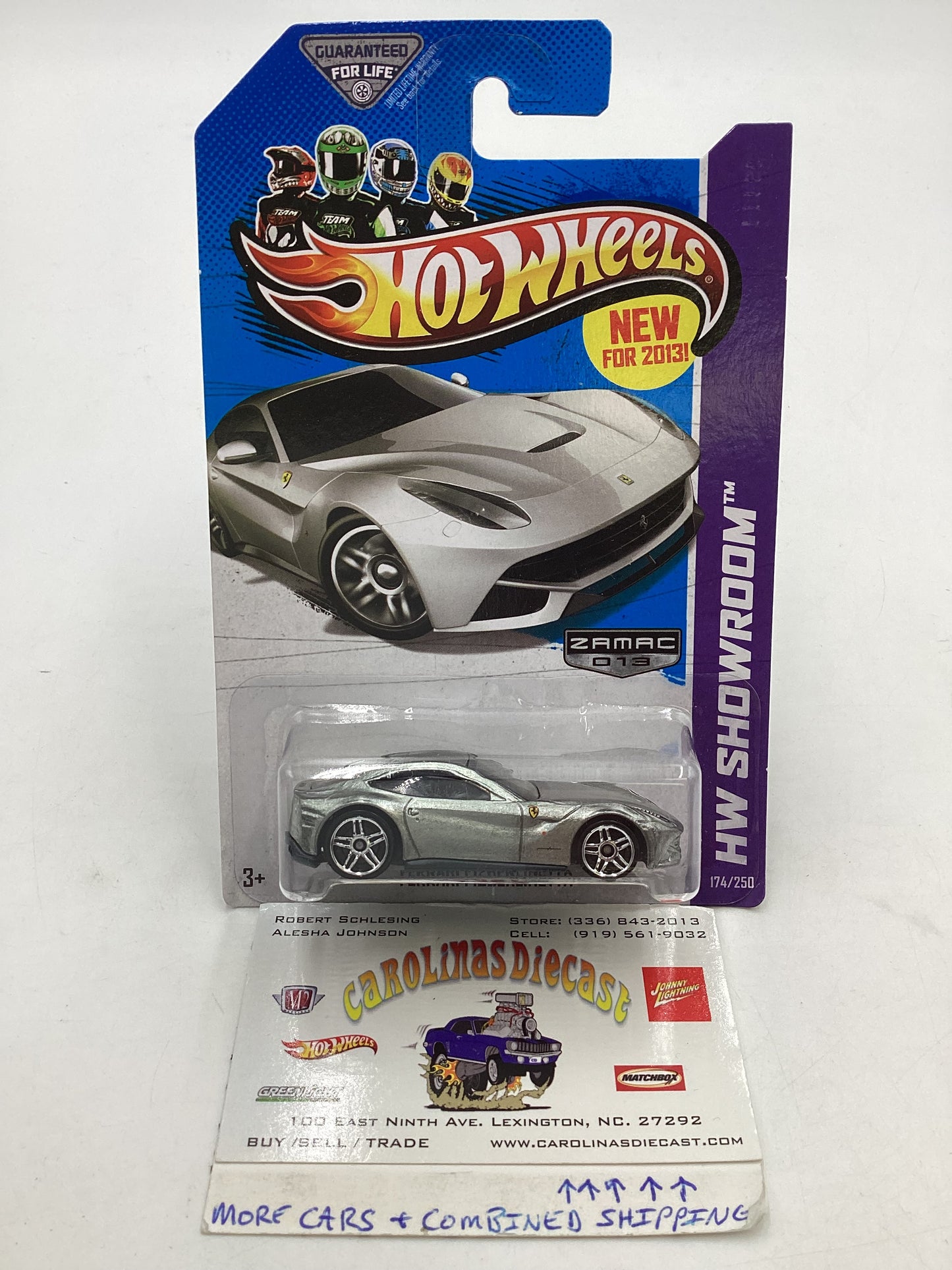 2013 Hot Wheels #174 Zamac FerrariF12Berlinetta with protector