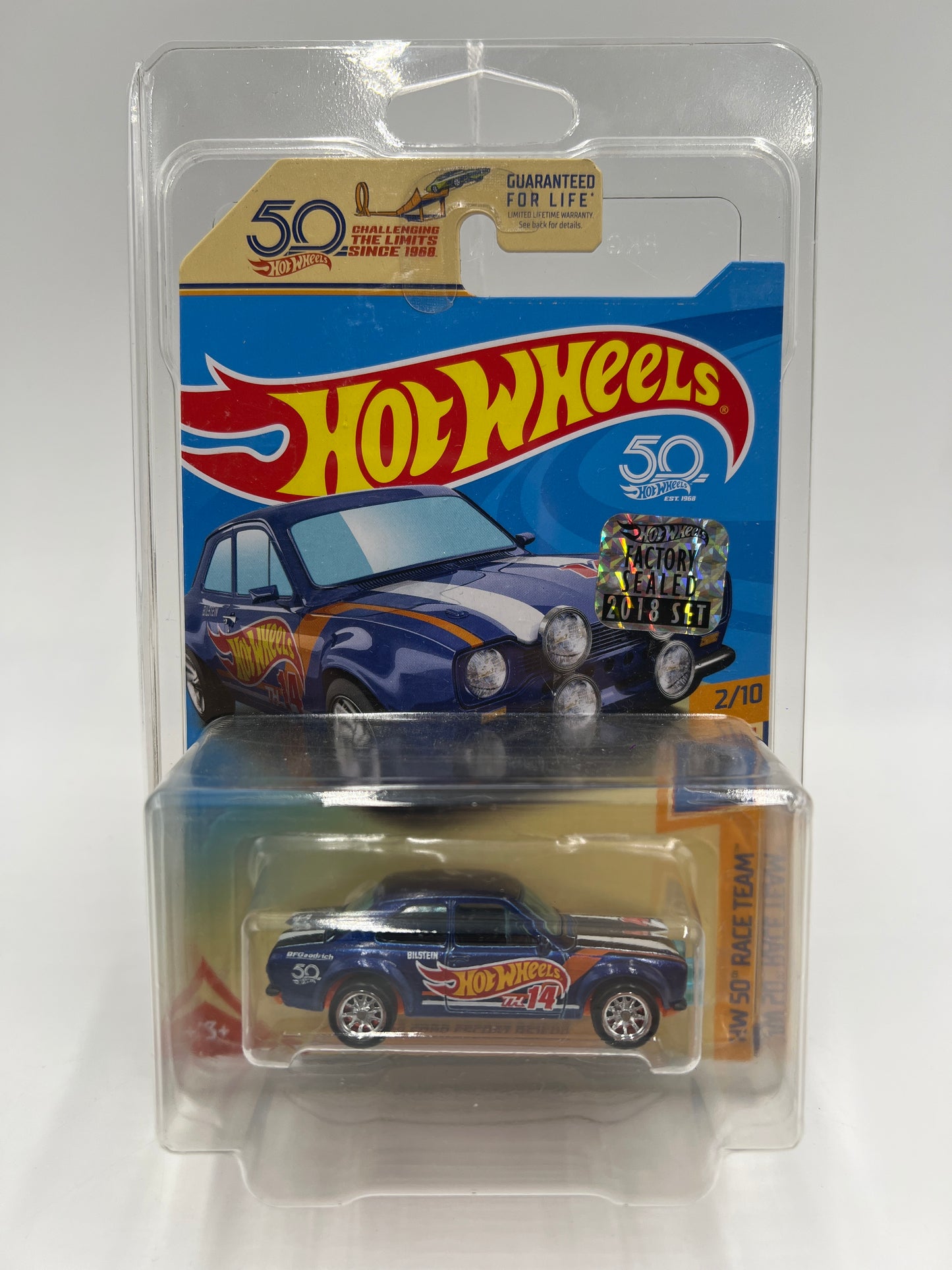 2018 Hot Wheels Factory Sealed Super Treasure Hunt 70 Ford Escort RS1600 Blue W/Protector