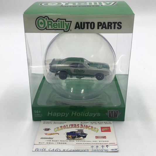 M2 MACHINES 2023 1/64 1971 Dodge Challenger Funny Car Christmas ORNAMENT Oreilys exclusive htf